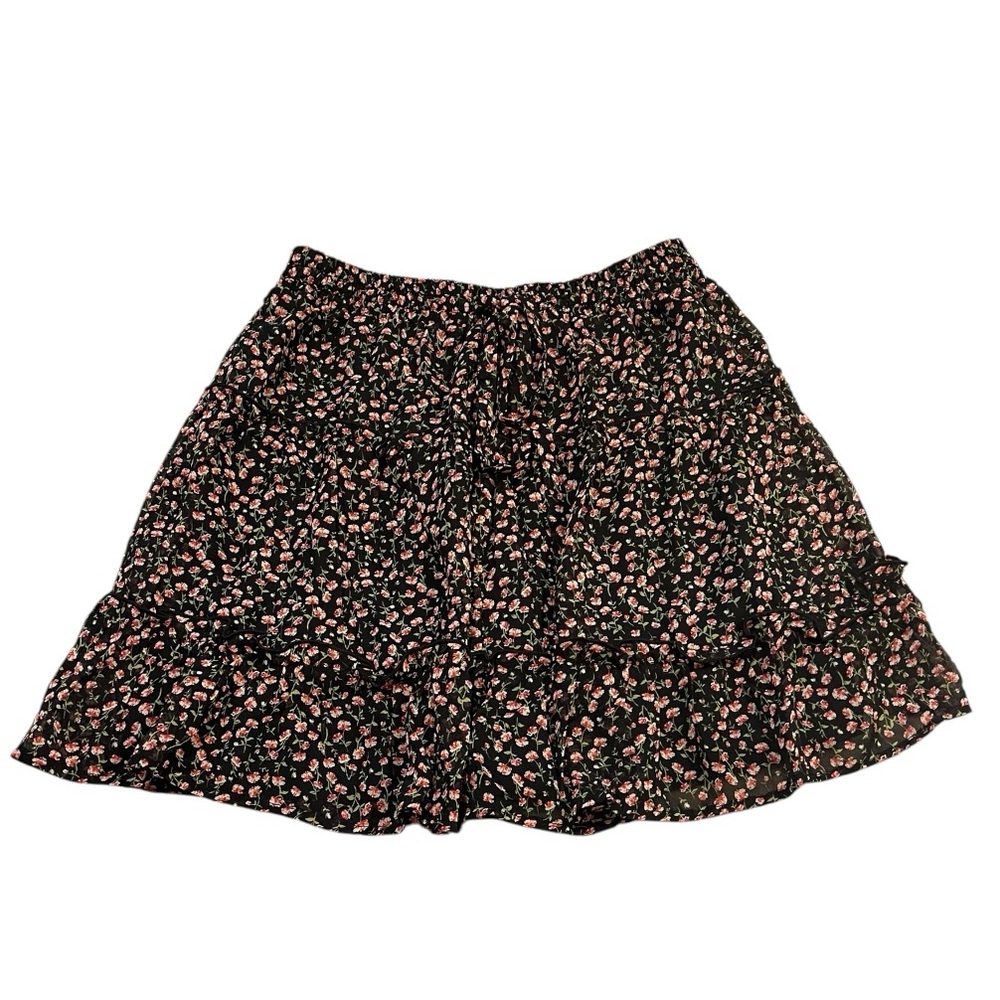 Sienna Sky Womens XS Black Boutique Floral‎ Mini Skirt NWT
